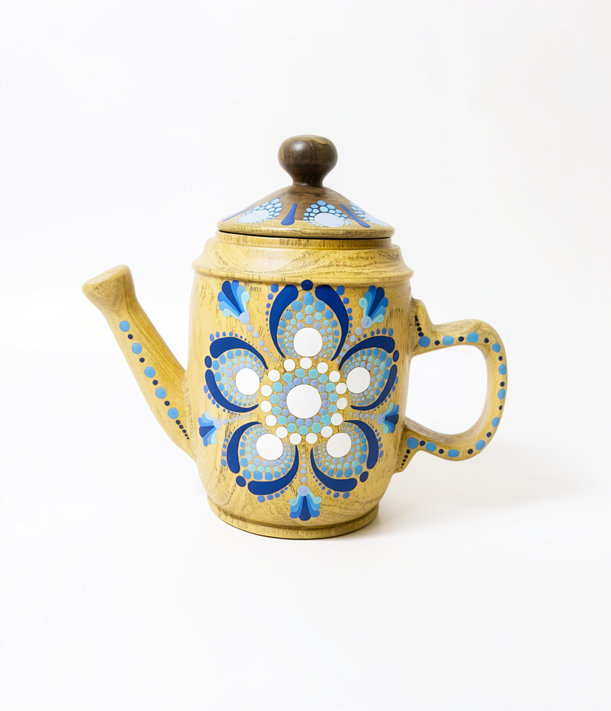 Cafetera mandala azul