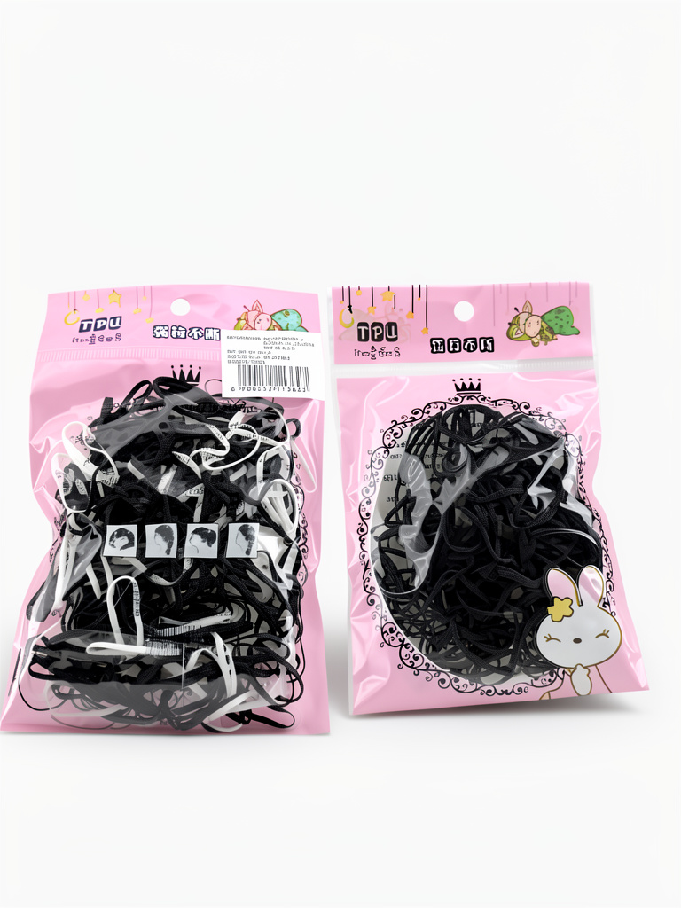 Ligas negras y Blancas para cabello