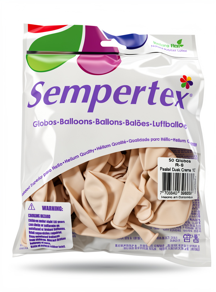GLOBO SEMPERTEX PASTEL DUSK CREMA 107/ PAQUETE DE 50 UNIDADES