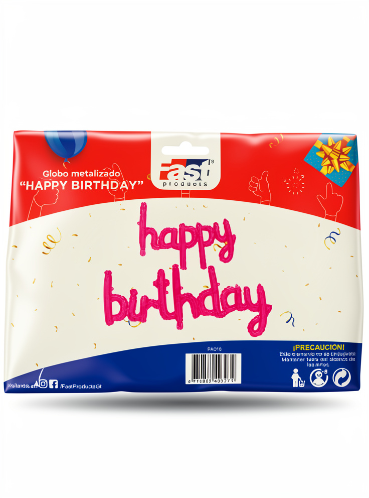 GLOBO METALIZADO HAPPY BIRTHDAY