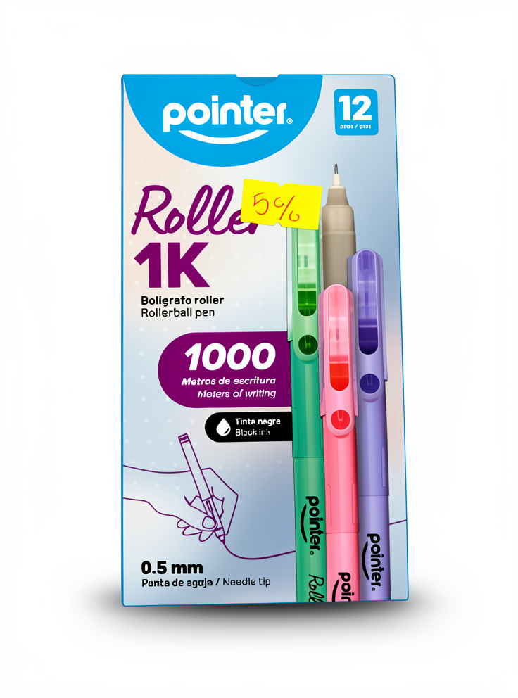 RAPIDOGRAFO POINTER CON CUERPO DE COLORES / TINTA COLOR NEGRA