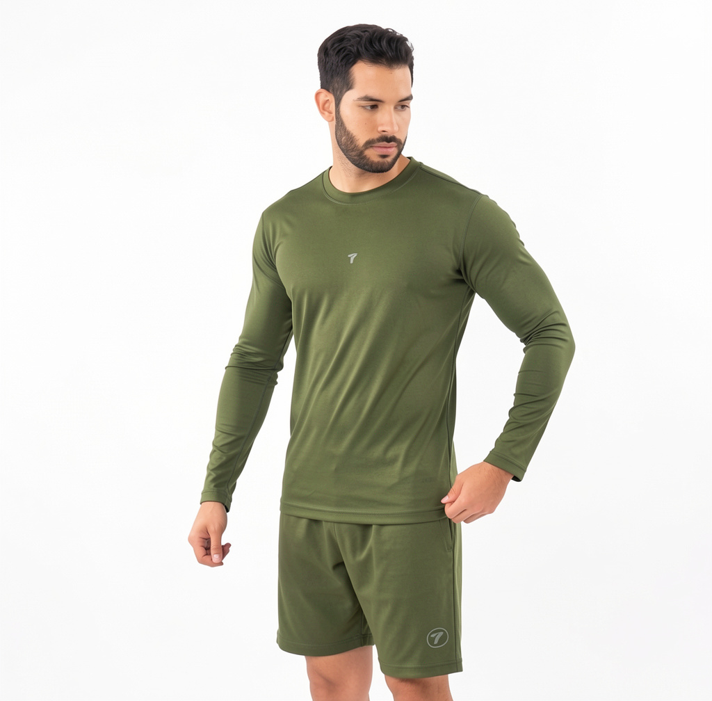 BUZO COMPRESION HOMBRE VERDE MILITAR