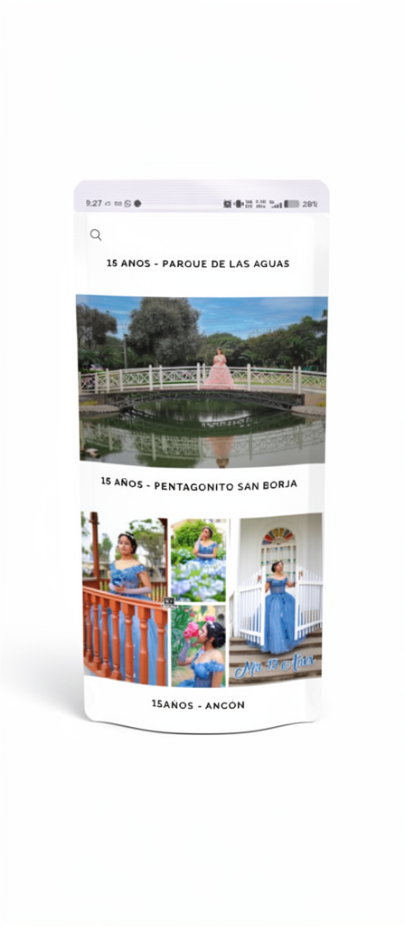 Sesión de fotos de quinceañera