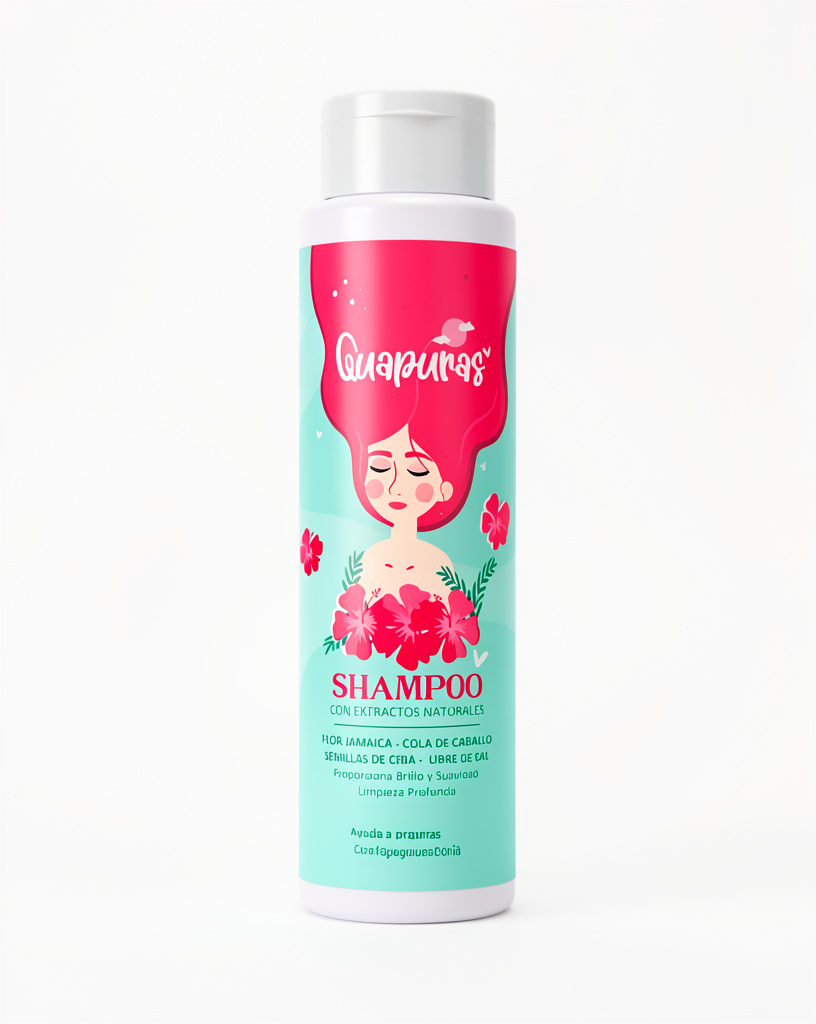 Shampoo flor de jamaica, cola de caballo y semilas de Chía Guapuras