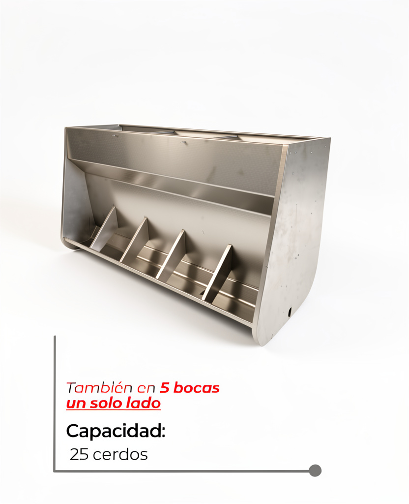 Comederos para Puercos De Engorde de 5 puestos 1 cara