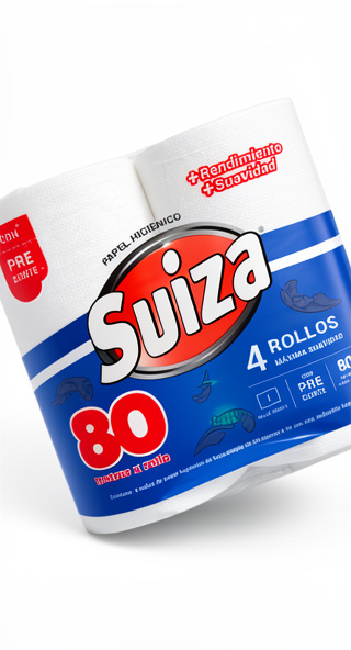 PAPEL HIG SUIZA X 4 x 80 mt (  BOLSÓN X 10 PAQ)