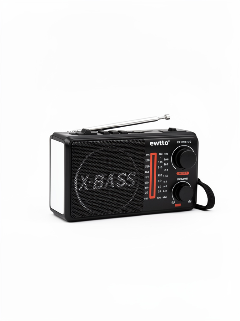 Ewtto radio portatil negro