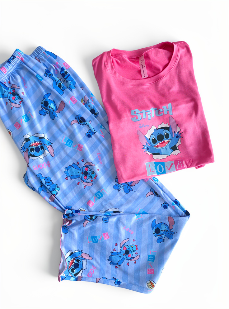 CAMISA Y PANTALON LARGO STICH