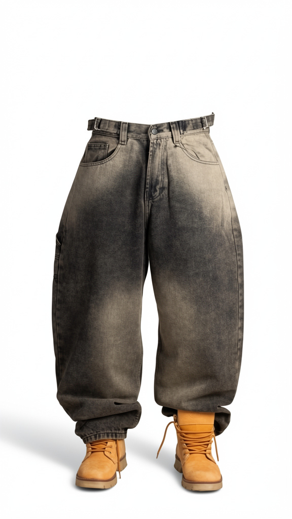 Jean gris oversize
