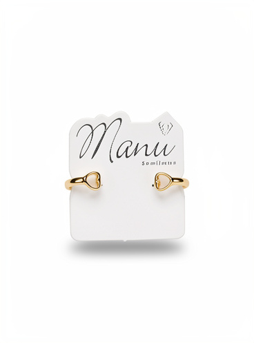BRINCO FOLHEADO OURO 18K ARGOLA CLICK PEQUENA COM CORAÇÃO