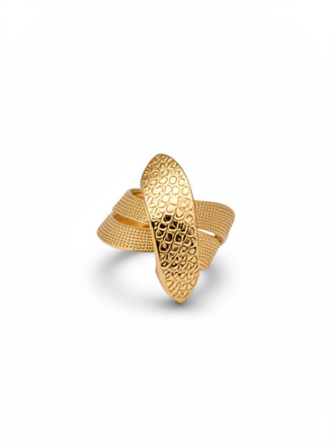 ANEL OURO 416 ALTO RELEVO ARAMADO 3 ARCOS 2 TRABALHADOS EM X