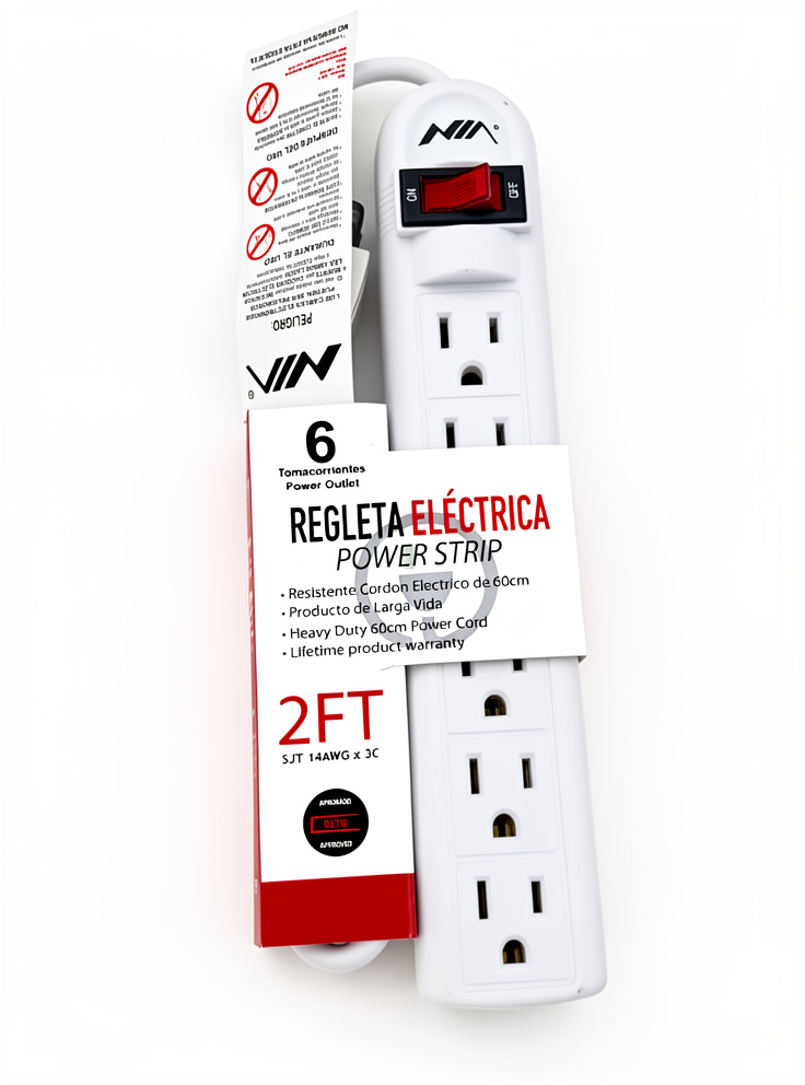 05674 - REGLETA ELECTRICA RG-60CM - 6 PUERTOS