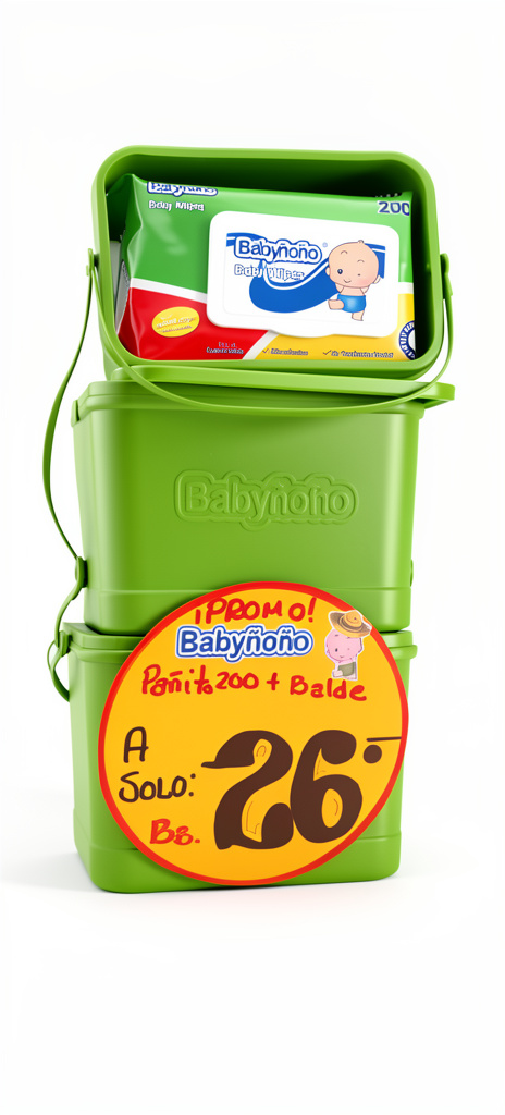 Babynono pañitos 200+balde verde