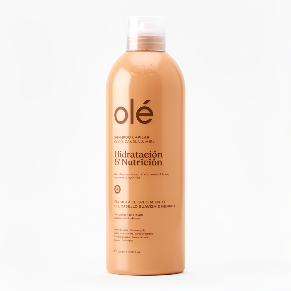 Shampoo Capilar Coco, Canela Y Miel Hidratación Y Nutrición