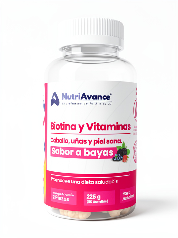 Biotina y vitaminas adultos Nutri Avance gomitas * 90 gummies