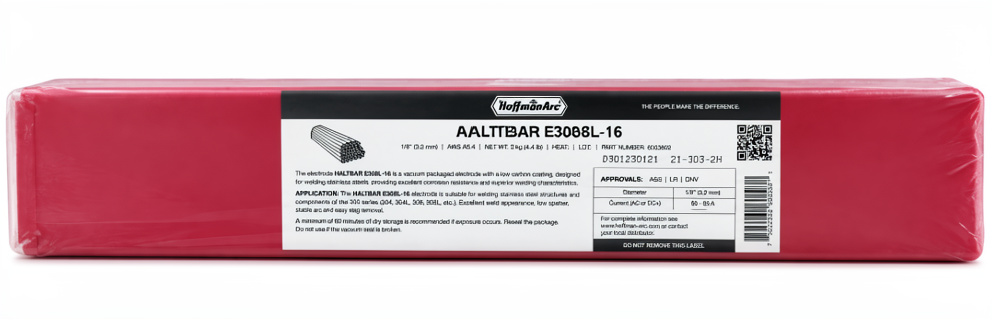 ELECTRODO HOFFMAN ARC HALTBAR E308L-16 1/8" 2 KG PARA ACERO INOXIDABLE