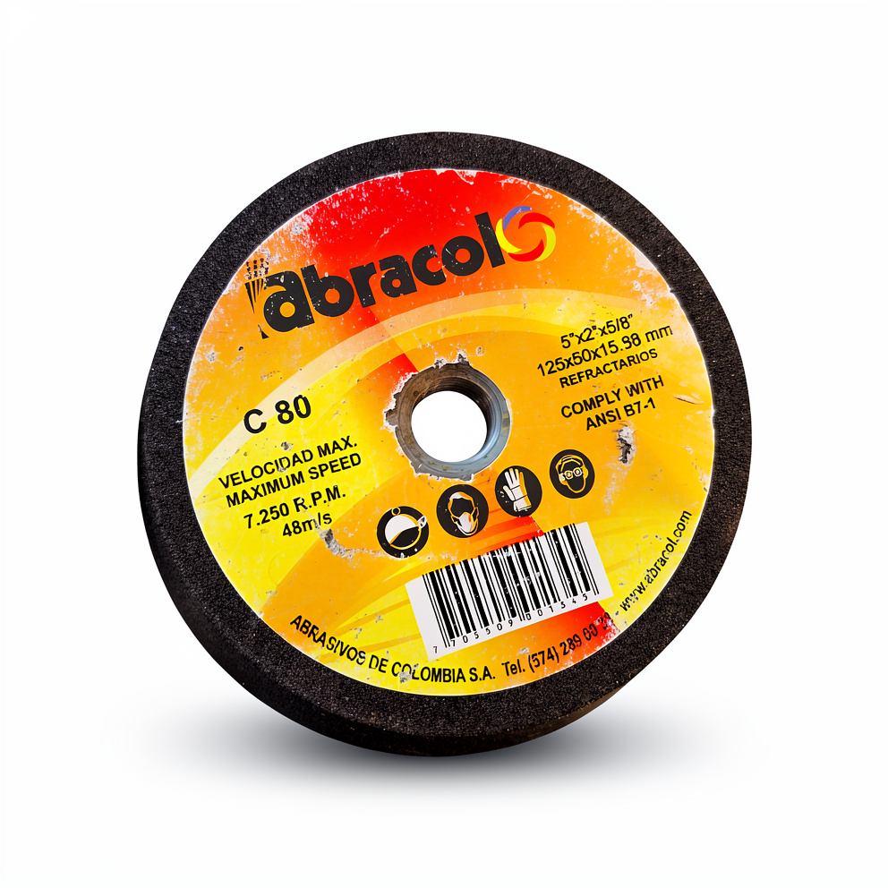 DISCO ABRASIVO PIEDRA C80 5" X 2" X 5/8" ABRACOL