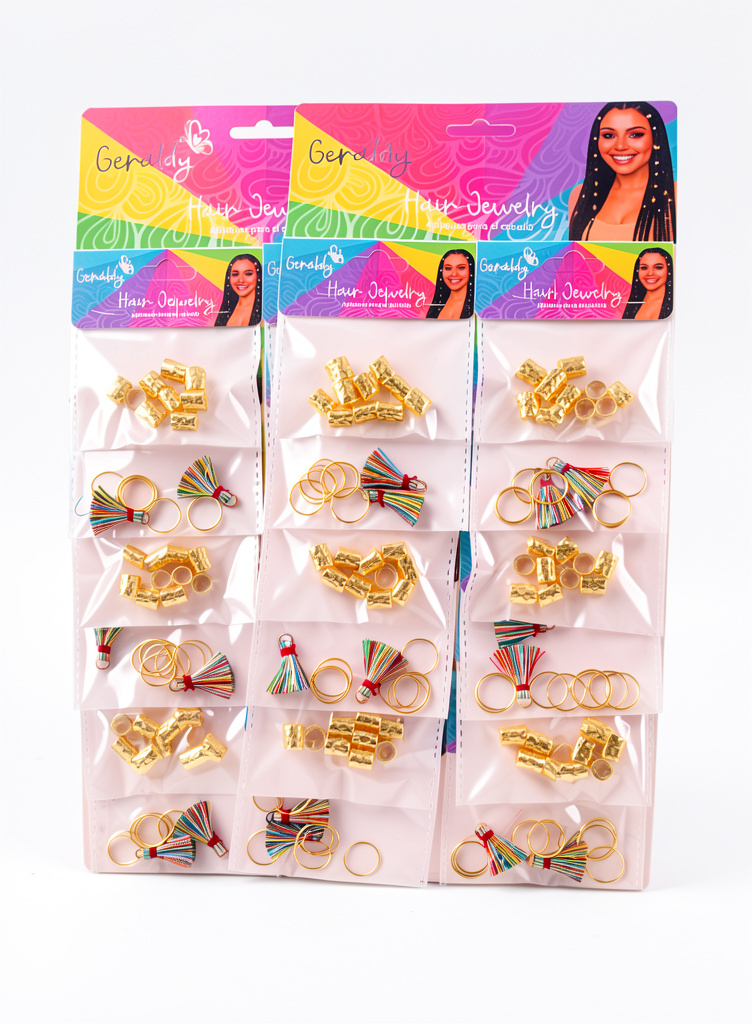 Aplique para trenza dorado y plateado