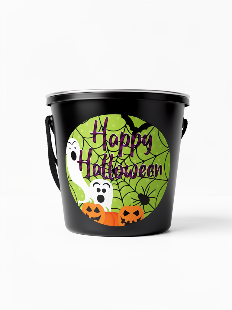 Balde halloween sticker diseño