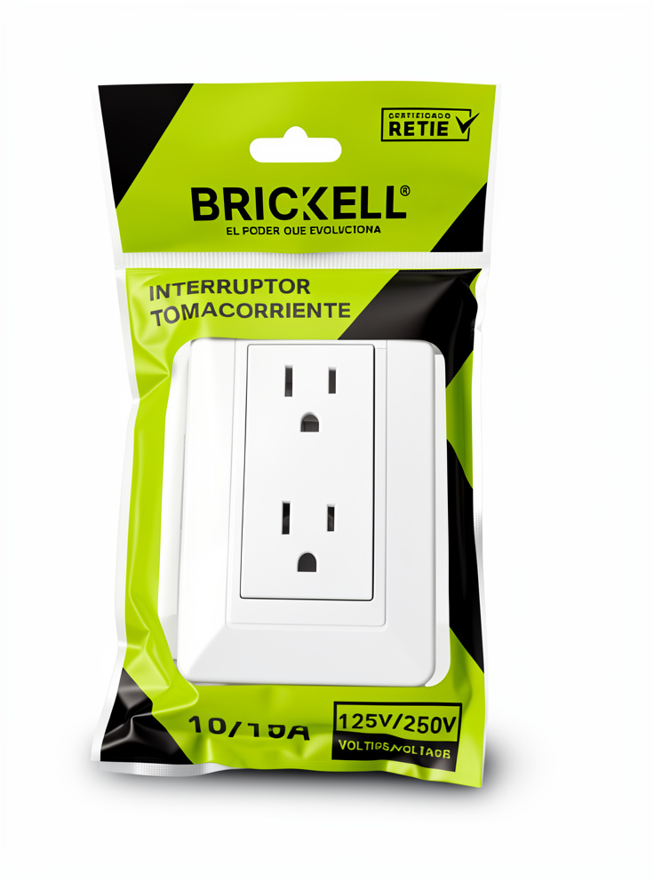 Toma doble blanco Brickel