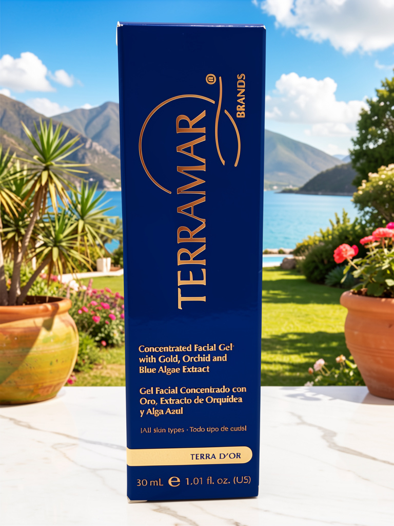Gel Facial Concentrado con Oro, Extracto de Orquídea y Alga Azul