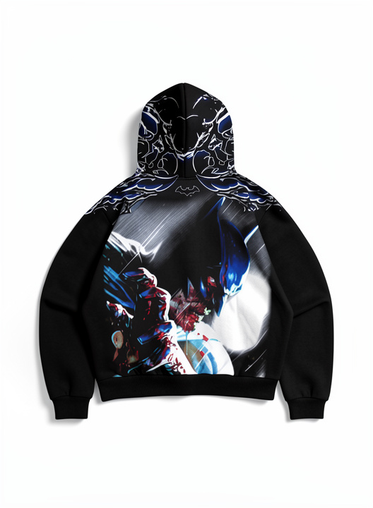 CIVIL REGIME Throned Knight Outliers Distressed  Zip Up Hoodie in Vintage Black