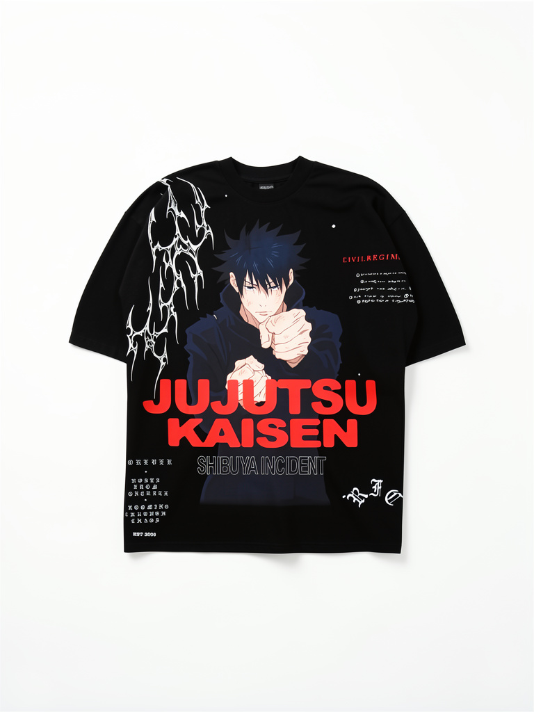 CIVIL REGIME Megumi Cursed Technique  Dungeon Tee in Vintage Black