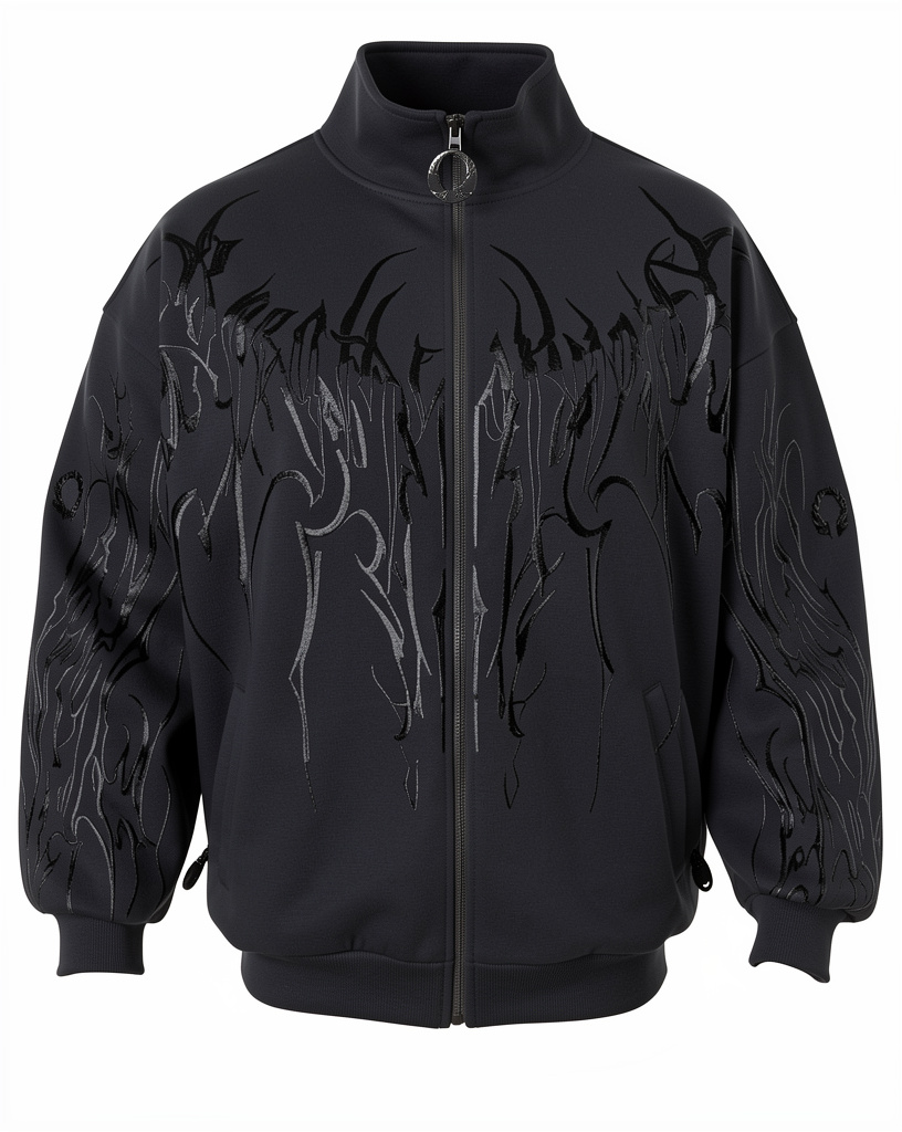 BreatheDivinity Obsidian Oversized Zip-up Jacket  [DARKNESS]