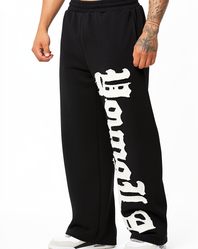 2127 YoungLA -  BIG PATCH Jogger, SWEATS  BLACK