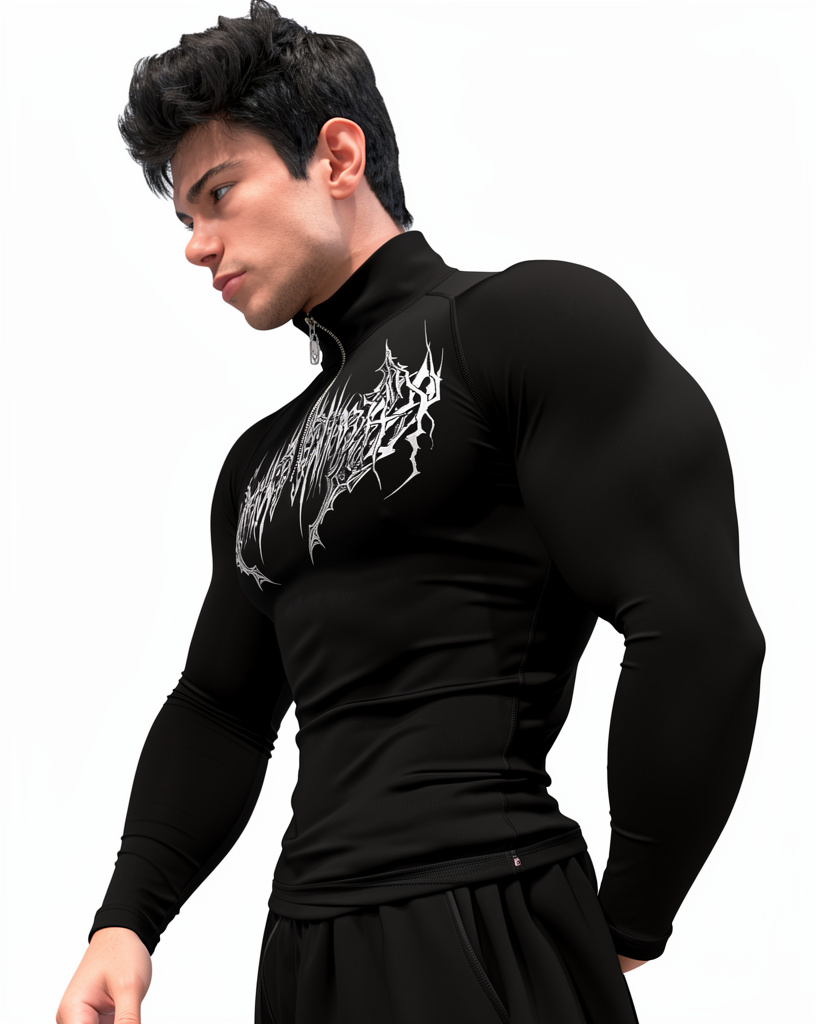 BreatheDivinity Void Tech™ Deathwing Longsleeve Quarter Zip Compression [VOID BLACK]