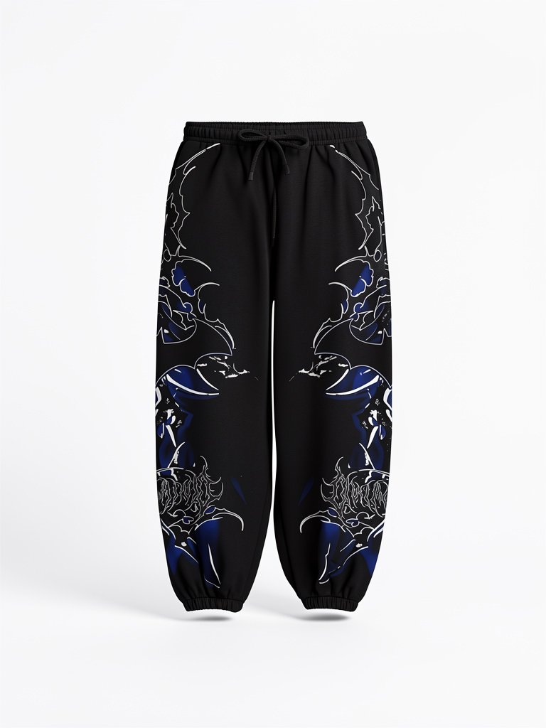 CIVIL REGIME Throned Knight Lounger Sweat  Pants Joggers in Vintage Black