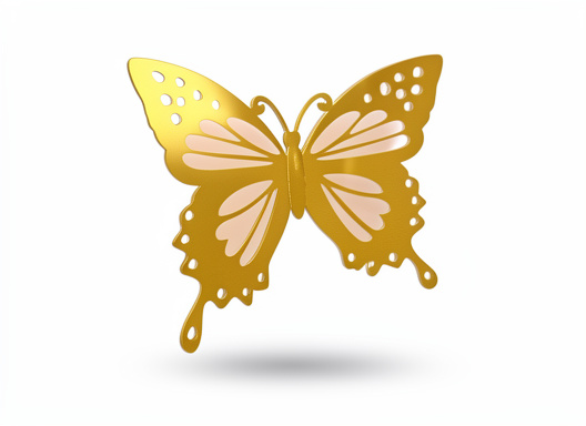 Aplique mariposa calada 3d dorada 12u