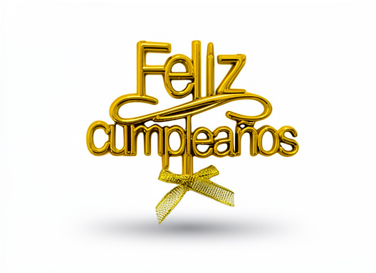 Adorno pinche feliz cumpleaños dorado