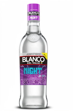 Unidad Aguardiente Blanco del Valle NIGHT sin azucar 750ml x12 uds
