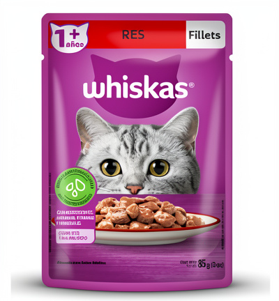 Alimento Humedo Para Gatos Whiskas Adulto Res x24Un x85gr Res