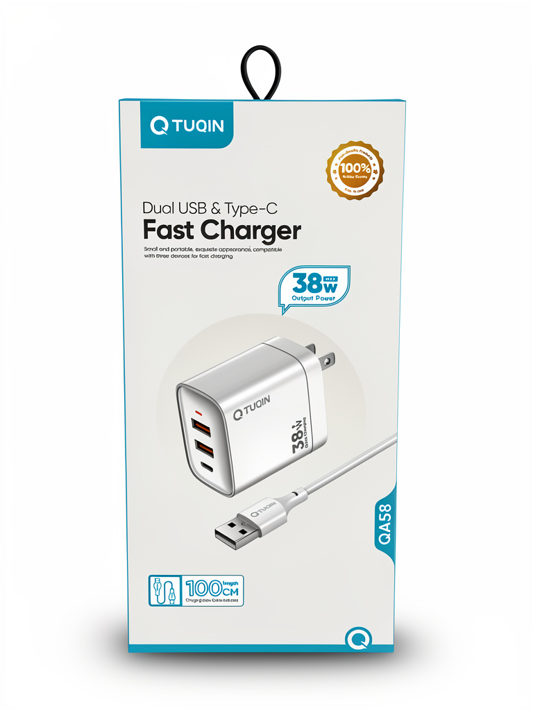CARGADOR TUQIN DOBLE USB&TIP-C 38W QA58