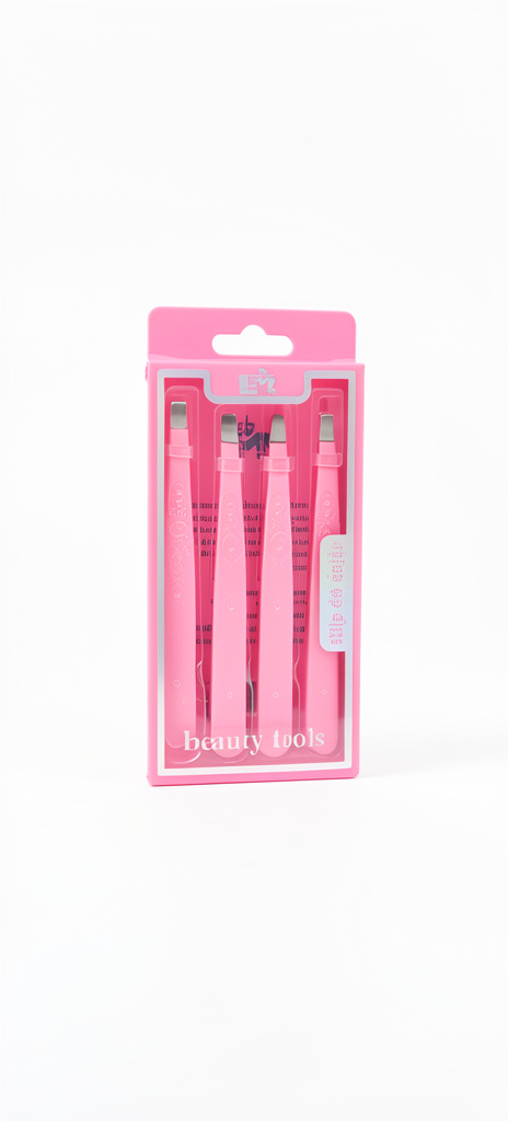 Pinzas de cejas rosadas x4