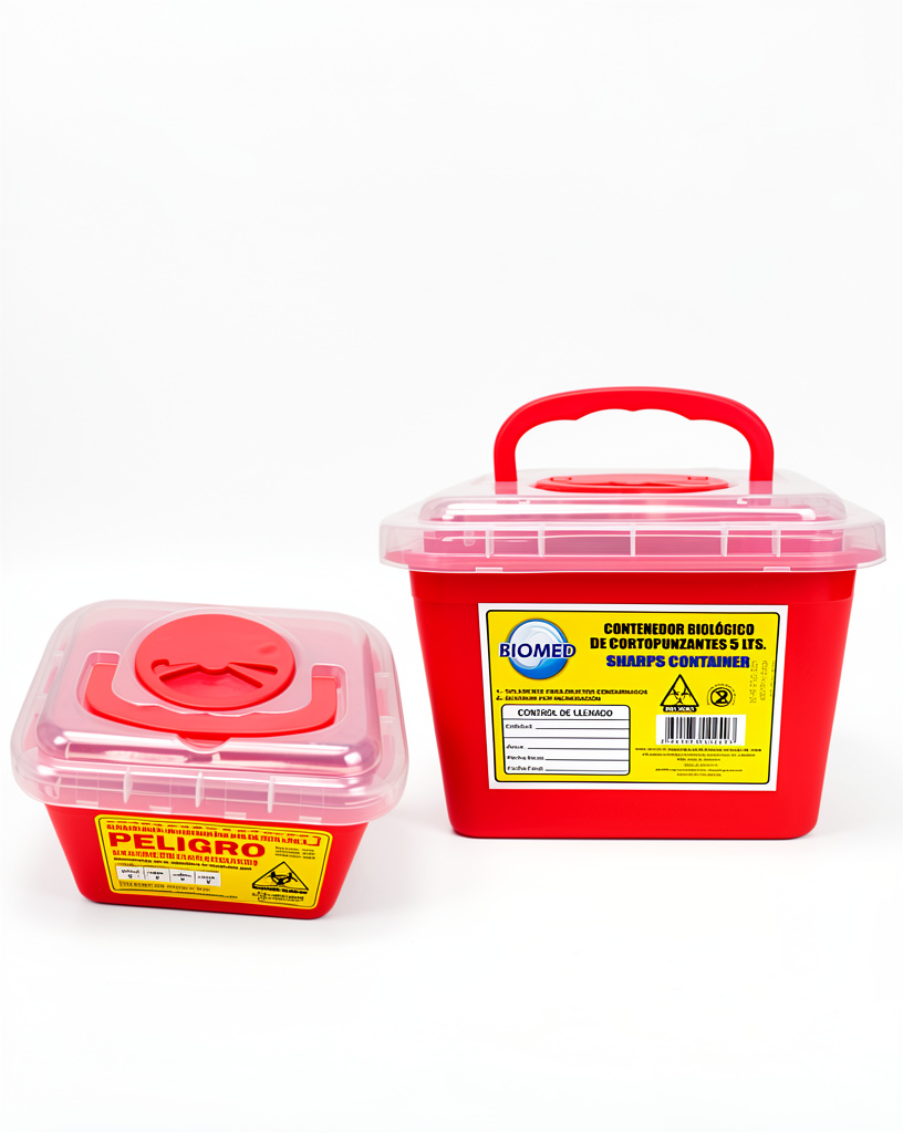 Contenedor rojo cortopunzantes 5 L