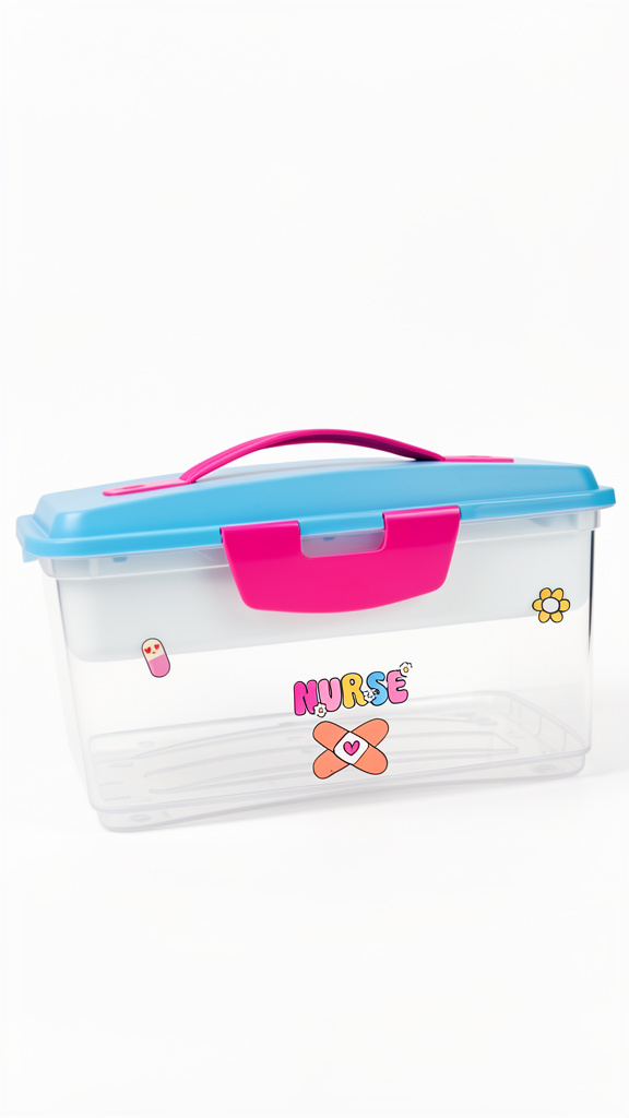 Caja organizadora Nurse azul y fucsia