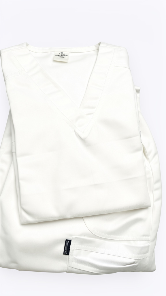 Uniforme blanco tipo escote V