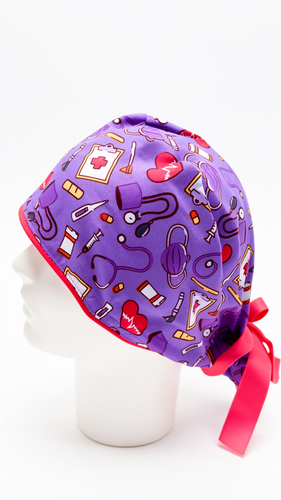 Gorro morada estampada