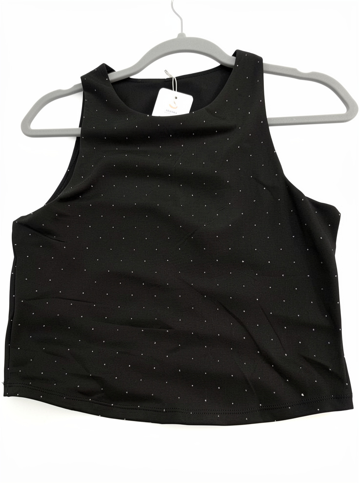 Musculosa Brillo negra Talle L