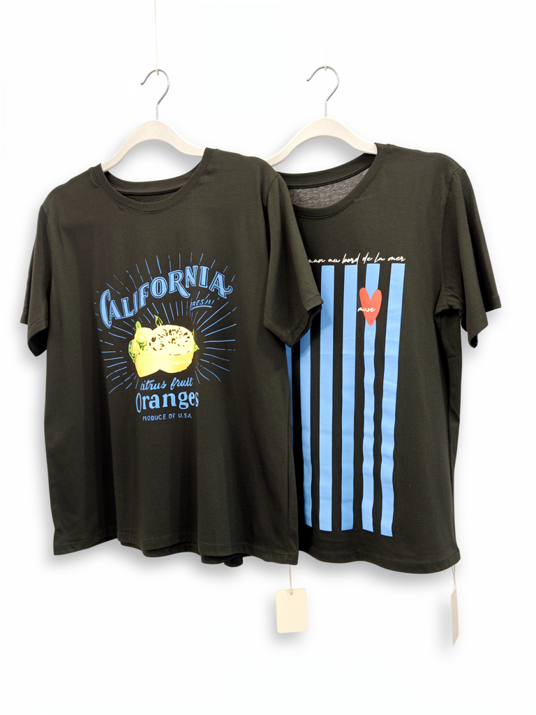 Básica negra de algodón varias estampas