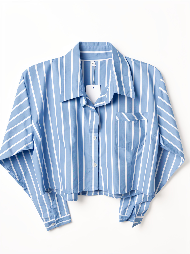 Camisa rayada ancha celeste Talle 3