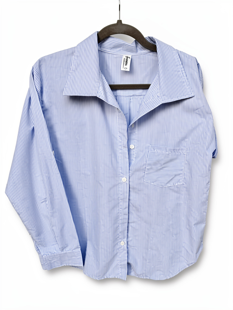 Camisa rayada celeste talle 5