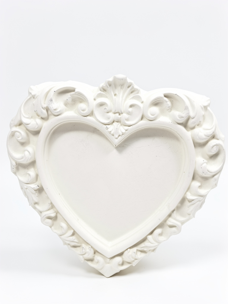 Marco decorativo corazón blanco