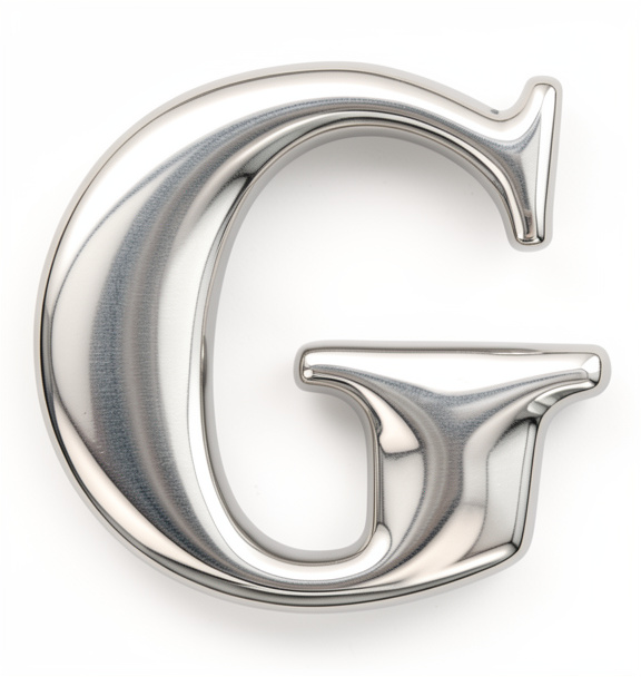 G letra plateada
