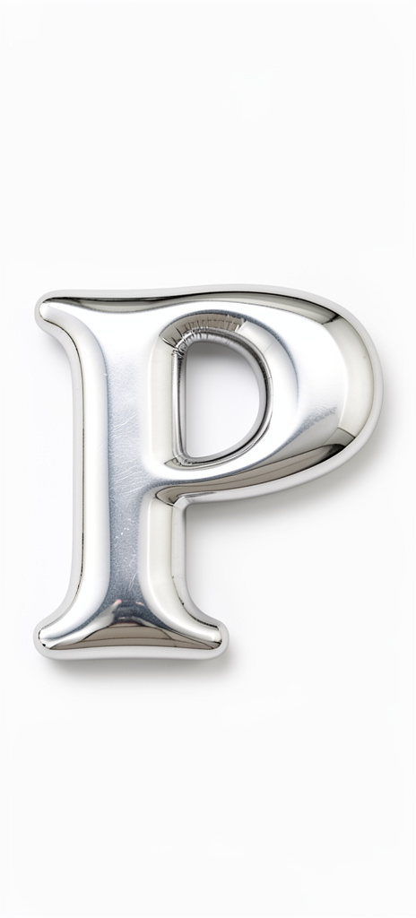 Letra P plata