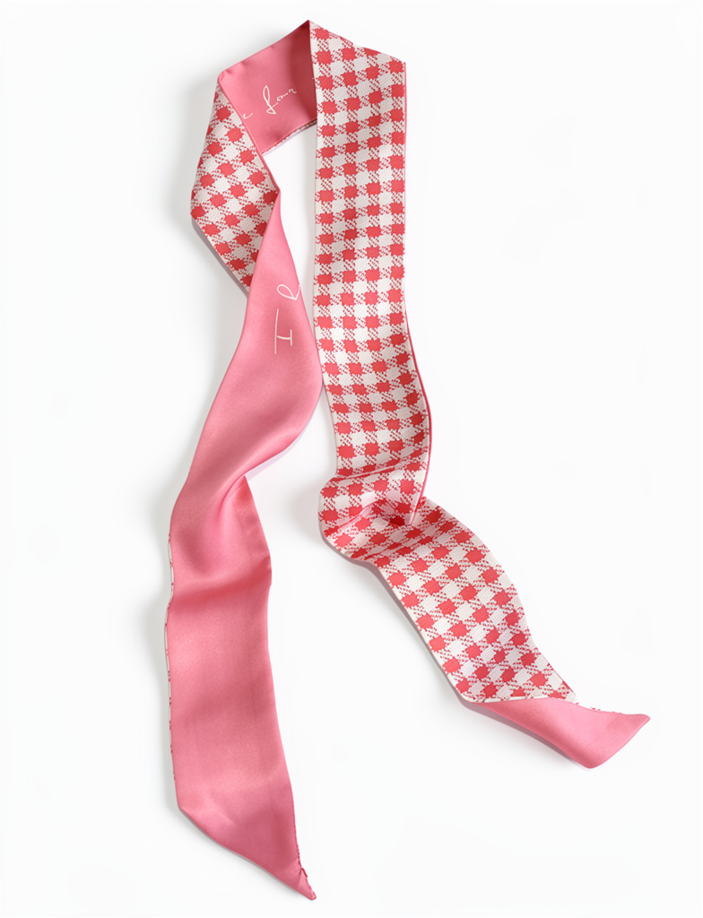 Mascada rosa cuadros