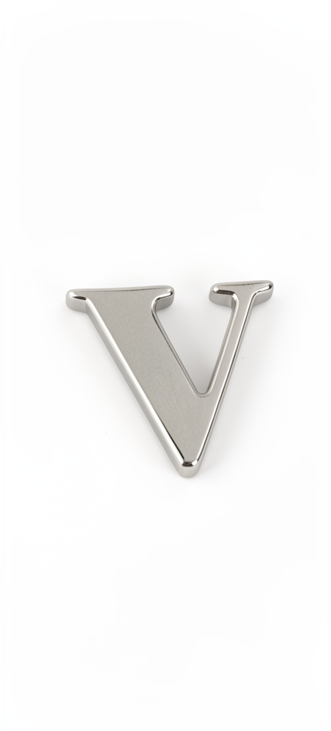 Letra V plata